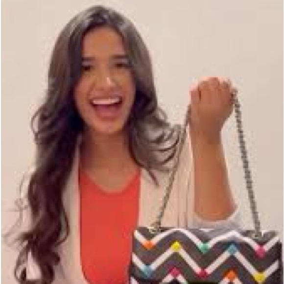 Karl Lagerfeld Multicolor Chevron Shoulder Bag - Picture 2 of 2